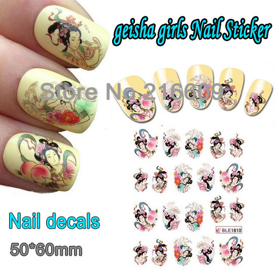 Nail 1 Sheet Geisha Girl Nail Art Water Transfer Sticker Decal Sticker For Nail Art Decoration