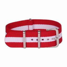 Nuevo rojo blanco 22 mm tela otan Nylon correa de reloj correa accesorios bandas hebilla de correa 22 mm