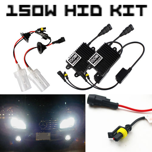 High Qulity 150W 9005 HB3 H10 4300K 6000K 8000K Car Xenon HID Headlight Fog Driving Light DRL Conversion Replacement Kit White