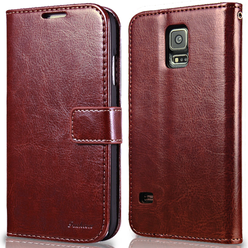 S5 Luxury Wallet Style PU Leather Case For Samsung Galaxy S5 I9600 Vintage with Stand and