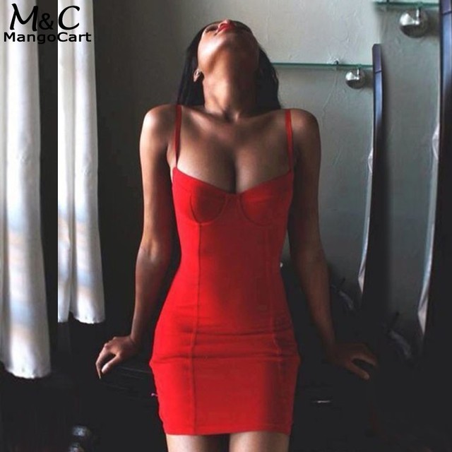 Летний стиль женщины платье спагетти ремень пакет Bodycon твердые сексуальное миниое платье полиэстер красный S-XL 63