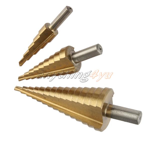 ONLY Pack of 3 HSS Steel Drilling Bits 4 to 12mm 20mm 32mm Step Power Drill