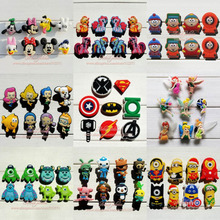 Mix Models 8pcs/lot Mickey Super hero Avengers South Park Minions Monster shoe accessories shoe charms fit croc JIBTZ gift
