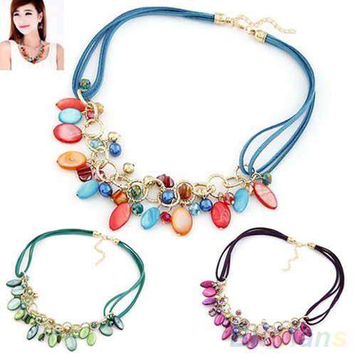 Women s Shell Jewelry Beads Handmade Choker Collar Statement Pendant Necklace 1MAL