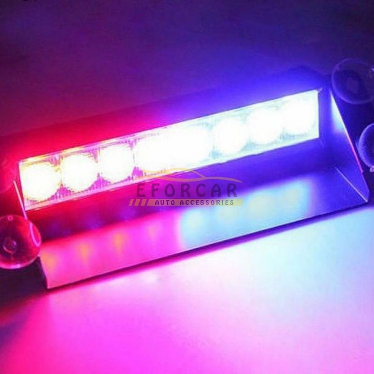 8 LED RedBlue Car Police Strobe Flash Light Dash Emergency 3 Flashing Light (1)