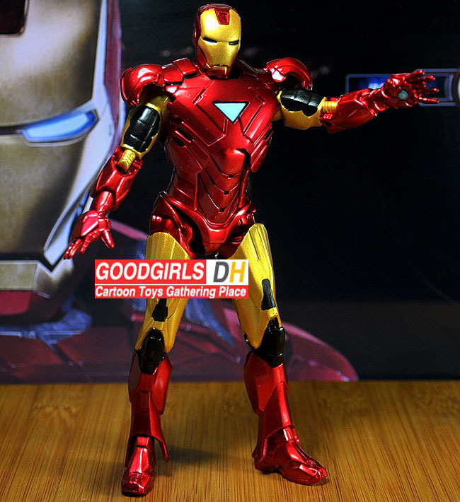 Free Shipping Marvel Iron Man 3 Action Figure Superhero Iron Man Tonny Mark 42 PVC Figure Toy 20cm Chritmas Gift HRFG063