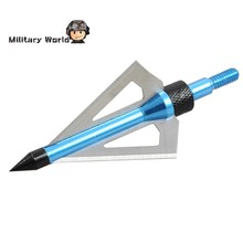 6pcs pack Military 100 Grain 3 Fixed Blades 2 Cutting Steel Archery Arrowhead Broadhead Hunting Arrow