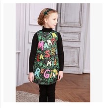Milan Creations Girls Dresses Winter 2015 Luxury Brand Princess Dress Baby Girl Clothes Letter Handmade Kids Dresses for Girls