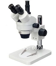 Envío gratis! 7X-45X tabla pilar soporte ampliación del Zoom Trinocular microscopio estéreo