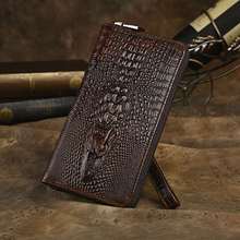 Aaron Brand New Alligator Pattern Men s Genuine Leather Clutches Crazy Horse Leather Casual Men Wallet