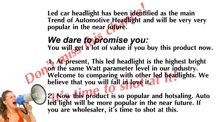 h4 led high low beam car headlight