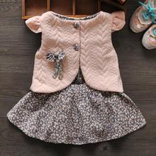 New 2016 Spring Baby Girl Cotton Dresses Sleeveless Beautiful Flower Baby Kids Clothing Free Shipping