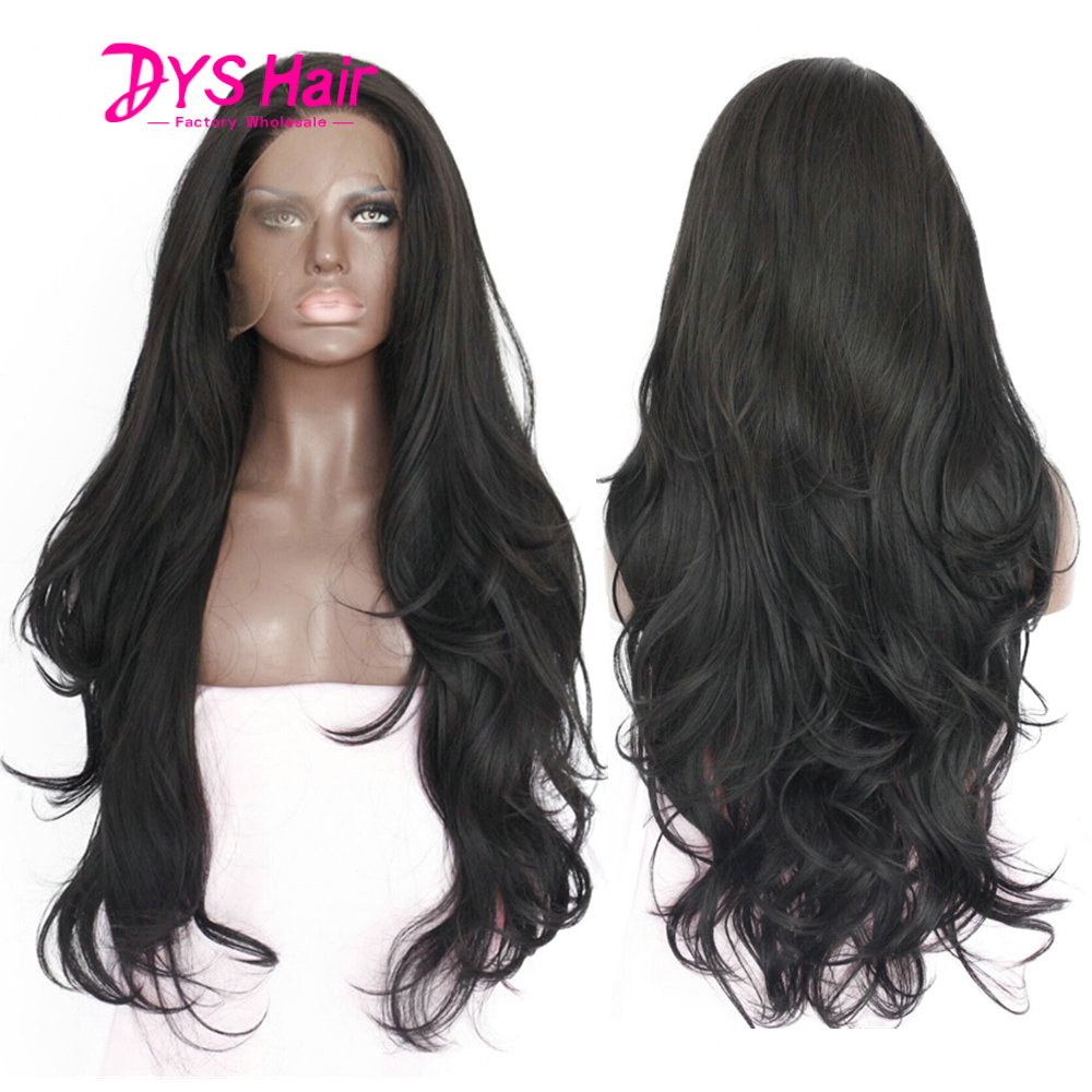 Sexy Synthetic Lace Front Wigs For Women Natural Black Long Body Wave Fluffy Sintetico Perruque Peruca Front Lace Femmle Wig (1)