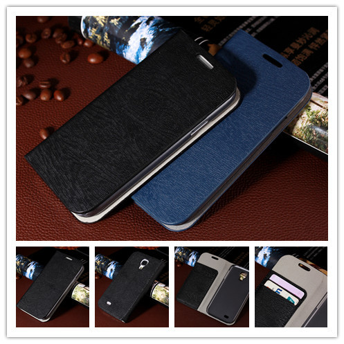 Luxury PU Leather Flip Case Stand Cover For Samsung Galaxy SIV S4 I9500 Mobile Phone Bag