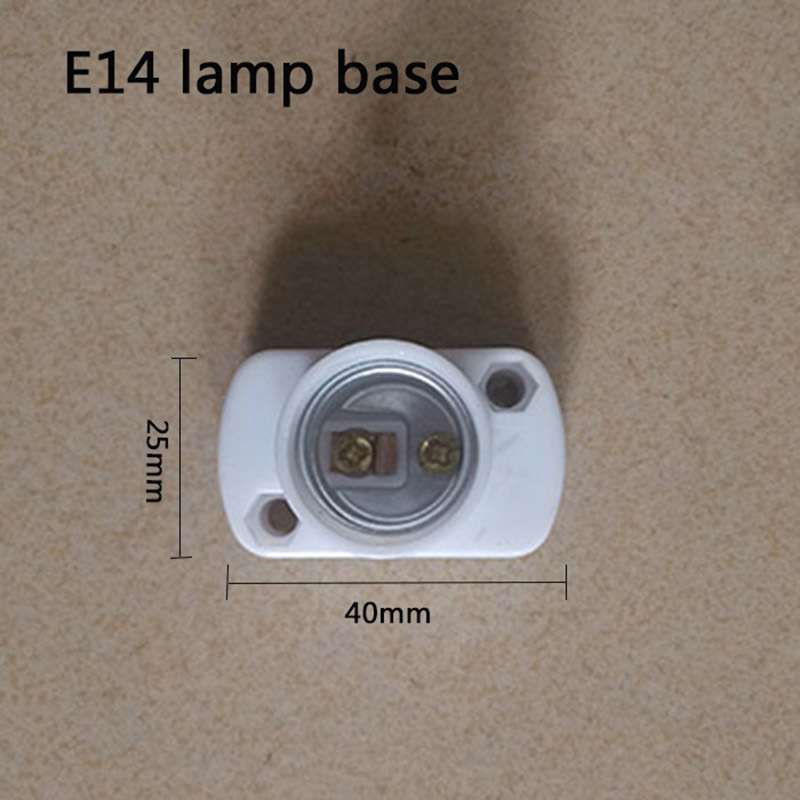 10pcs/lot E14 Socket White Rectangle Shell E14 Lamp Holder For LED Light, No Greater Than AC250V 60W