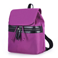 Solid Color Front Zipper Women Drawstring Flap Backpack Preppy Style Fashion New Samll Bag Designer Casual