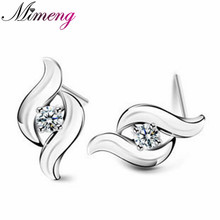 100% 925 Sterling Silver Jewellery Mildly Feminine Silver Earrings Stud Earrings Prime High quality!! Free Transport