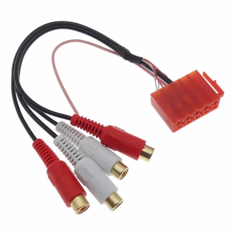 ISO 10 Pin portu Radio 4 RCA Aux adapter kablowy dla VW