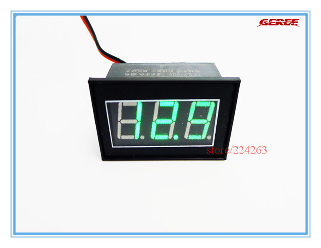 10pcs/lot Green color DC digital Voltmeter 15-120V 24V 36V 48V 60V 72V 96V  Waterproof Dust-proof Shockproof Panel Meter