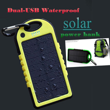 New 12000mah Waterproof solar power bank bateria externa solar charger powerbank for all mobile phones for pad Fast shipping