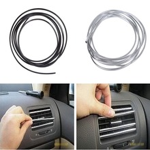 Newest 4 colors 1M/Lot(Volume) DIY Car Interior Air Conditioner Outlet Vent Grille Chrome Decoration styling