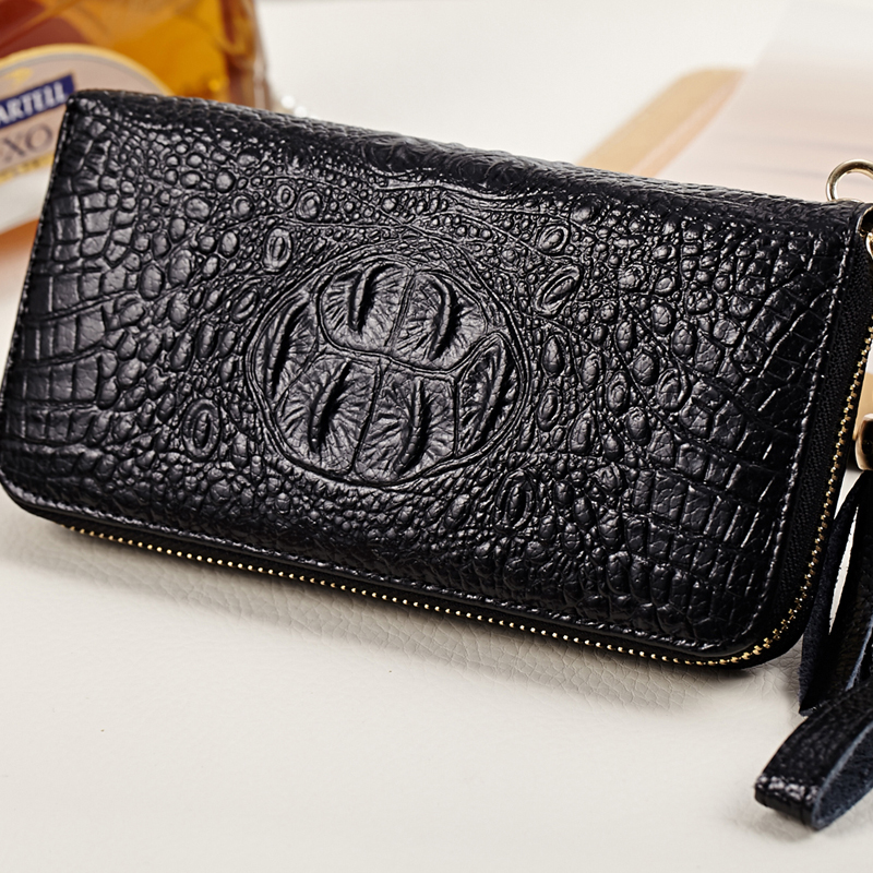 Fashion women wallets female purses crocodile long genuine leather wallet clutch carteira feminina money bag pocket dollar price