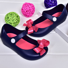 2016 New Mini Melissa Shoes Sandals Princess Shoes Butterfly Knot Soft Bottom Fish Head Girls Sandals Baby Shoes 4 Color Mini