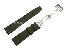 22 mm nueva correa para reloj verde y negro Nylon + cuero hebilla del despliegue broche de acero inoxidable para IWCwatch