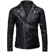 Brand New Mens Slim Leather Jacket Male Large Size Casual Motorcycle Jacket Black/White Spring And Autumn Coats Jackets J1108