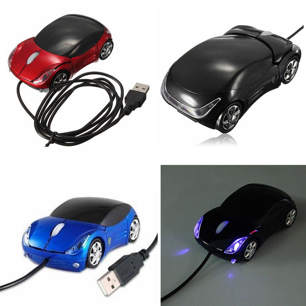 Brand New High Quality 3D Optical USB Wired Mouse Mice 1600DPI Car Shape for PC Laptop