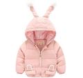 Autumn Winter Girls Warm Jacket Cute Rabbit Design Baby Coat Children Hooded Jacket Kids Outerwear Coat