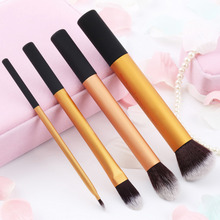 Top Quality 4pcs New Handle soft Synthetic Hair professional cosmetic powder kabuki blending makeup brushes blush