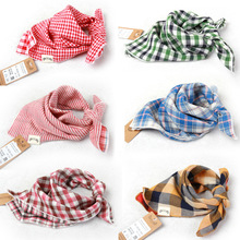 Baby Bandana Bibs cute The new bandage wild child baby bibs small square boys and girls double side yarn plaid scarf Babador