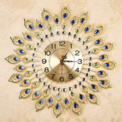 20 Inch Modern Creative Personality Bedroom Peacock Quartz Wall Clock European Style Fashion Horloge Murale