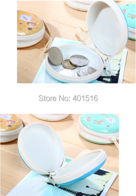 2014 New Korea Style Cute Jungle Elf Round Tin Purse Coins Purse