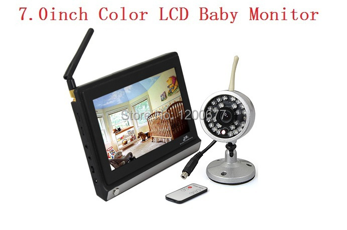 2015 New 7.0inch baby monitor 2.4Ghz bateria eletronica baby monitors 4channels IR night vision baba eletronica radio babysitter