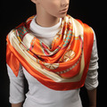 90cm 90cm 2016 Big Size Silk Square Scarf Women Fashion Brand High Quality Imitated Silk Satin