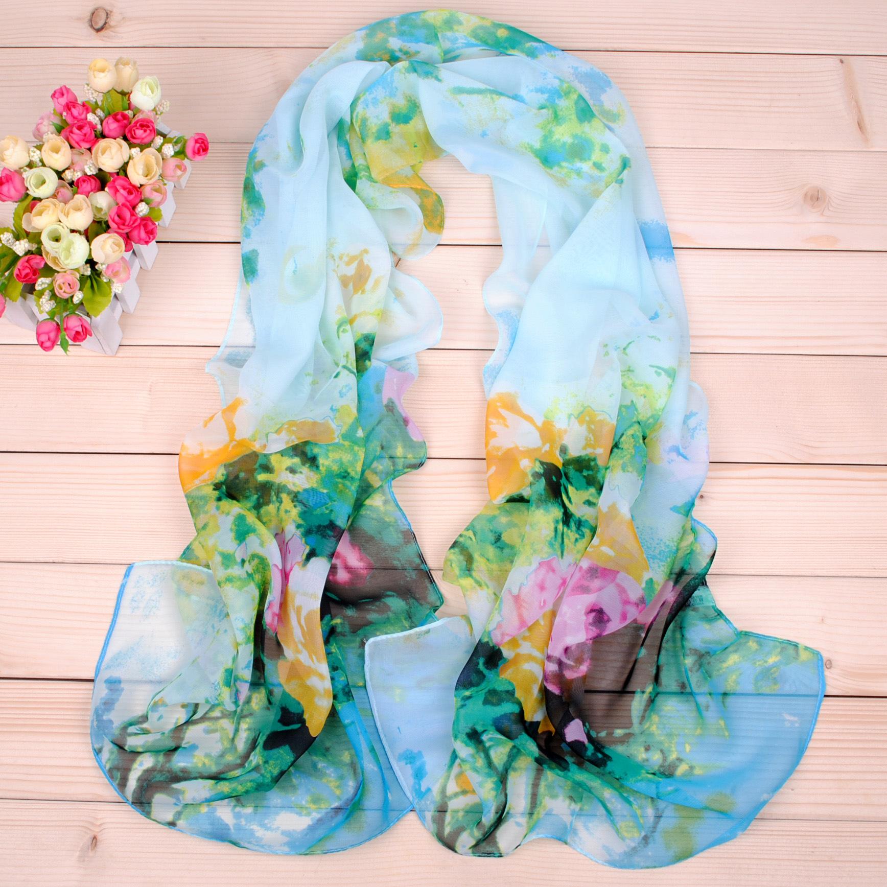 high quality chiffon scarf wholesale Super soft silk scarves scarf shawl desigual foulard women ...