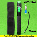 KELUSHI 20mW Aluminium Fiber Optic Visual Fault Locator Red Laser Source Cable Tester Meter with 2