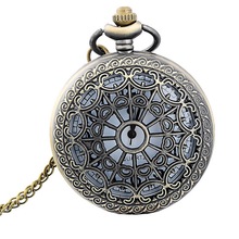 Mechanical 1PC Classic Vintage New Bronze Tone Necklace Watch Pocket Watch Battery Hollow
