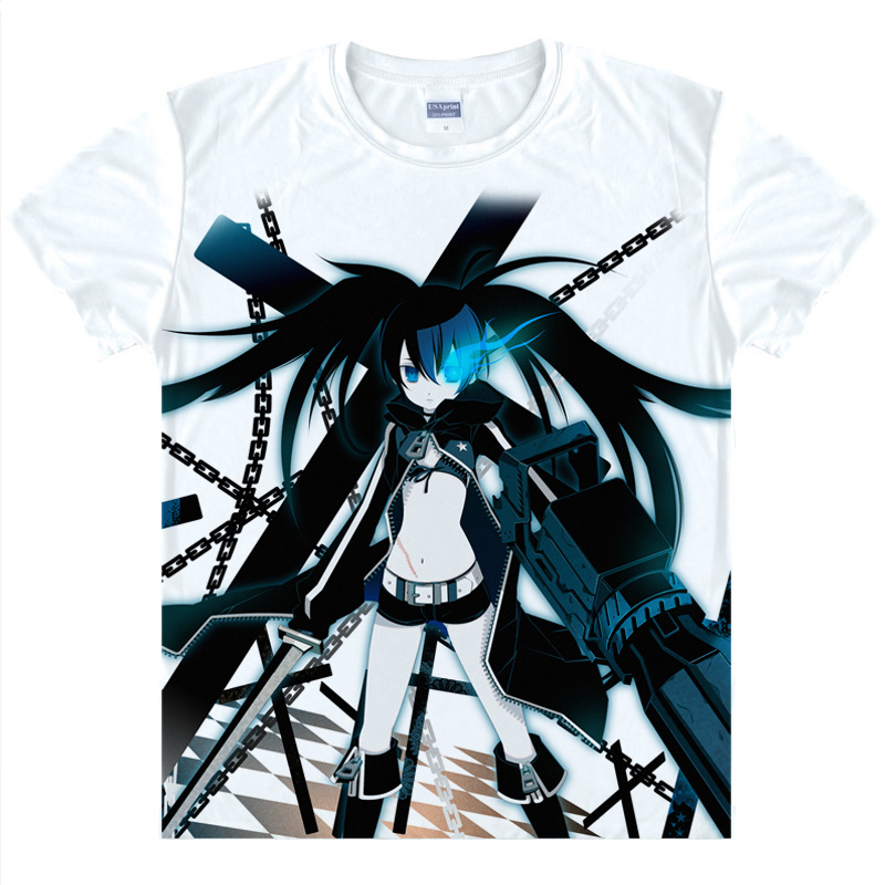 Black Rock Shooter T shirts kawaii Japanese Anime t shirt Manga Shirt Cute Cartoon Mato Kuroi