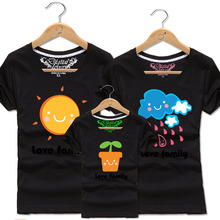 Mother Father Baby Matching Clothes Sun Rain and Seed Cotton Short Sleeve T Shirts Family Clothing Outfit