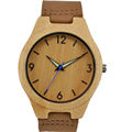 Men s Bamboo Wooden Wristwatches With Genuine Cowhide Leather Band Luxury Wood Watches for Men as