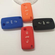 Silicone car key Cover for PEUGEOT 3 Buttons 206 207 307 308 407 408 Key Fob