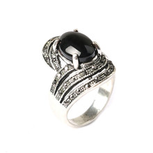 2016 Vintage Rings New Fashion Jewelry European Style Vintage Oval Gem Retro Ring for women bijoux fine jewelry