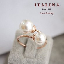 Italina Jewelry Gold Plated Fashion Imitation Pearl Ring for Girls Women