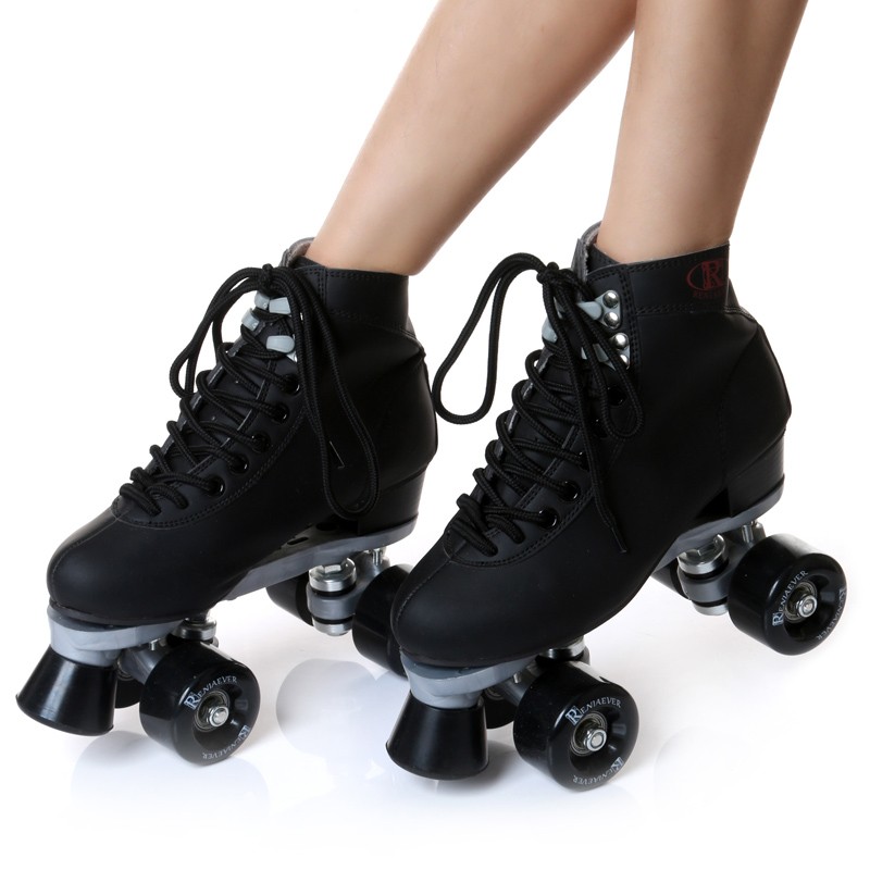 2021 Roller Skates Double Line Skates Black With Black PU 2021 Roller Skates Double Line Skates Black With Black PU