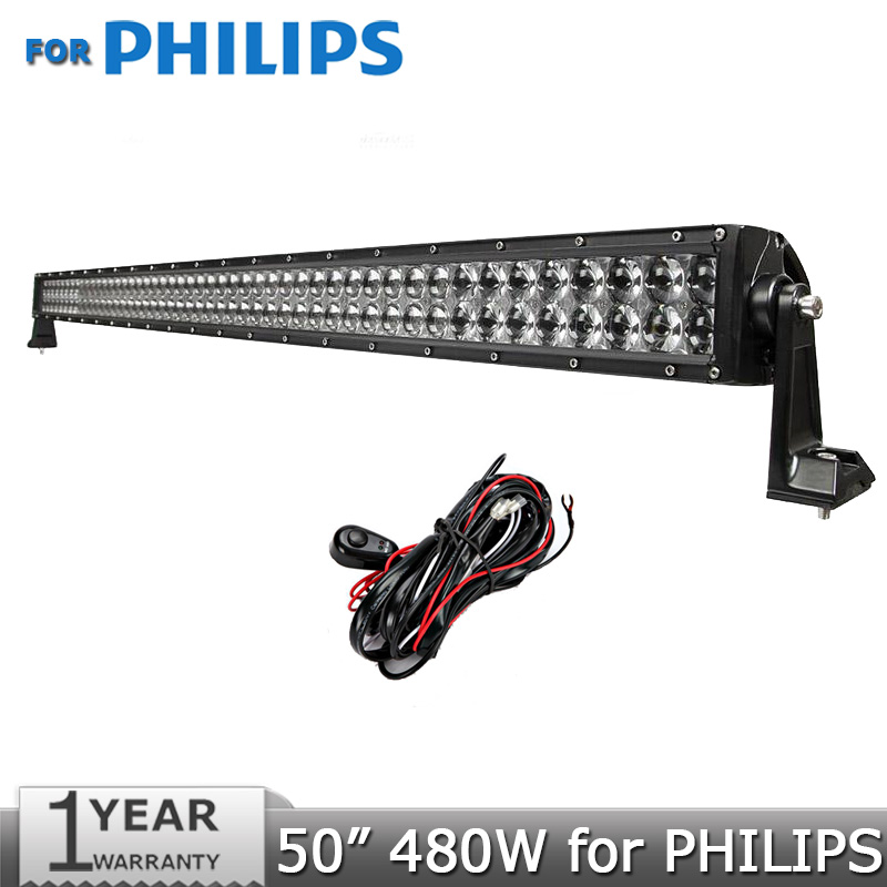 50 inch LED Light Bar Offroad 288W for PHILIPS Combo Beam Led Work Light Driving Lamp for 12V 24V Truck SUV 4X4 4WD ATV Pickup