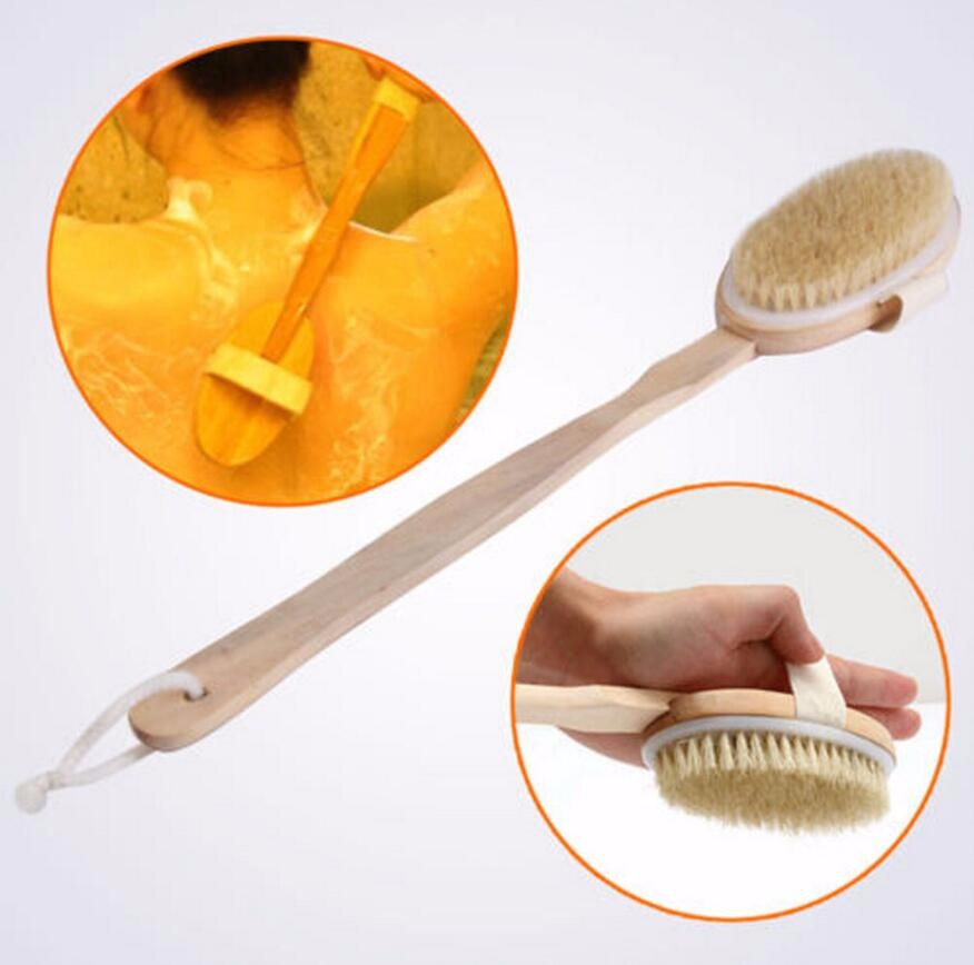 Wholesale Wholesale Wooden Bath Brush Long Handle Reach Back Body