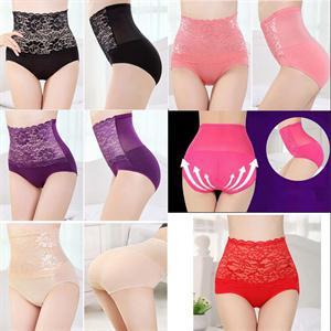 6Colors Sexy Women Lace Panties Fashion Designer Body Shaper Hip Abdomen Tummy Control Briefs High Waist